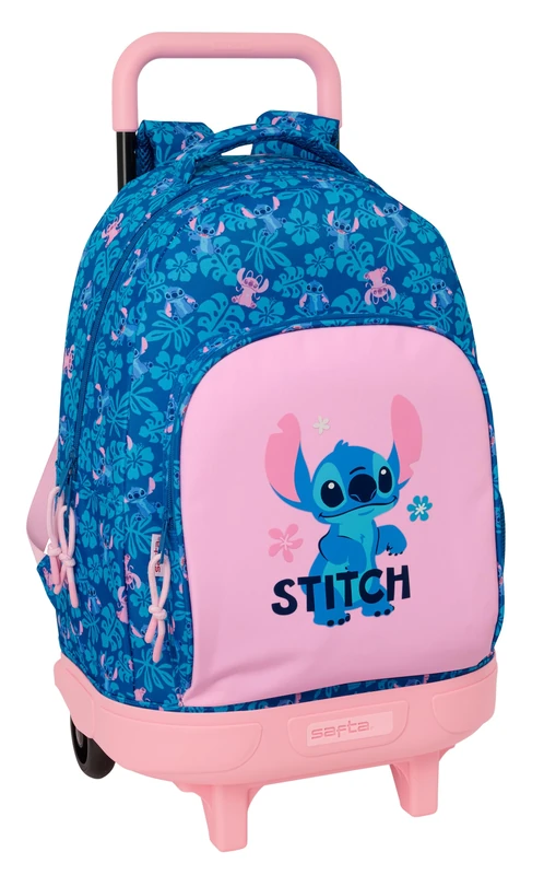 STITCH LILO - Large Backpack with Wheels, Compact, Removable, Ideal for Children of Different Ages, Comfortable and Versatile, Quality and Resistance, 33 x 22 x 45 cm