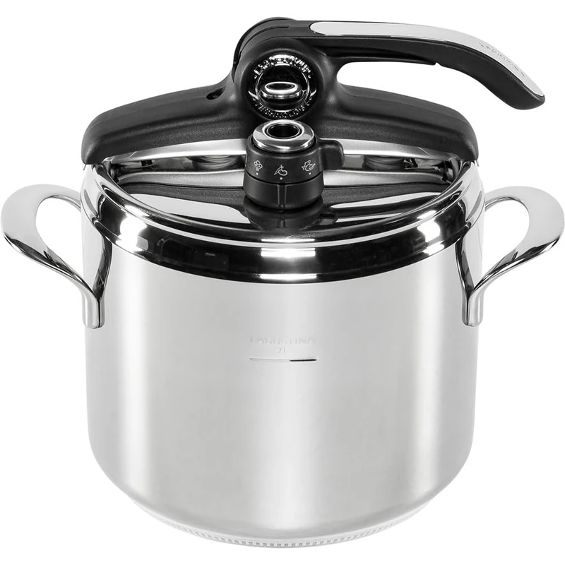 Lagostina Diva Pressure Cooker 7 L Stainless Steel with Basket Included with Lagofusion® Base and 2-Pressure Valve, Induction Compatible