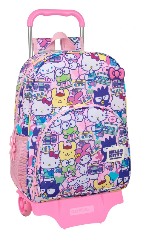 HELLO KITTY & FRIENDS – Large School Backpack with Trolley, Children's Backpack, Adaptable to Trolley, Ideal for School Children, Comfortable and Versatile, Quality and Resistance, 33 x 15 x 42 cm