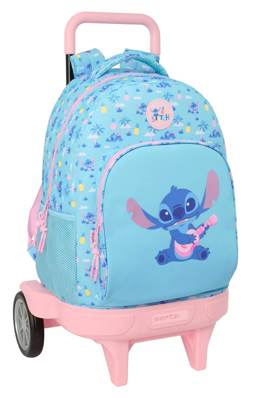 STITCH WAVES – Large Backpack with Wheels, Compact Evolution, Removable, Ideal for Children of Different Ages, Comfortable and Versatile, Quality and Resistance, 33 x 22 x 45 cm - Image 1