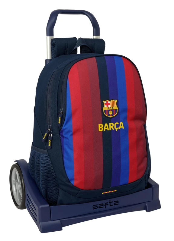 F.C. Barcelona 1st Team 26/27 School Backpack, Ergonomic Back, with Safta Evolution Trolley, Ideal for Children of Different Ages, Comfortable and Versatile, Quality and Resistance, 32 x 16 x 44 cm