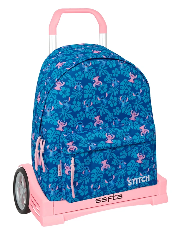 STITCH LILO - School Backpack 774, Ergonomic Back, with Safta Evolution Trolley, Ideal for Children of Different Ages, Comfortable and Versatile, Quality and Resistance, 33 x 15 x 42 cm
