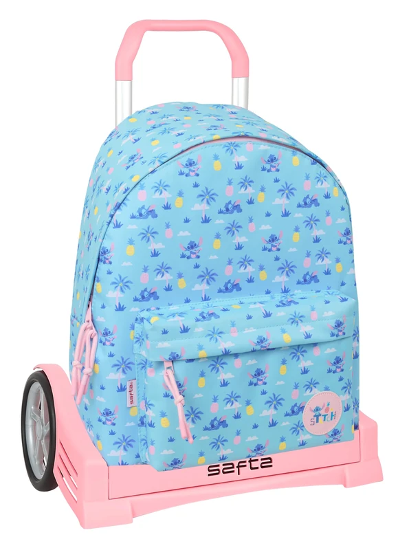 STITCH WAVES – School Backpack 774, Ergonomic Back, with Safta Evolution Trolley, Ideal for Children of Different Ages, Comfortable and Versatile, Quality and Resistance, 33 x 15 x 42 cm