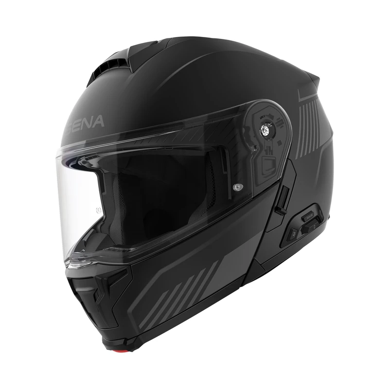 Sena SPECTER Modular Smart Communication Motorcycle Helmet with Mesh Intercom, 2nd Gen SOUND by Harmon Kardon, DuPont Kevlar Shell (Matte Black, XL)