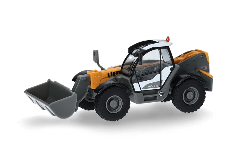 Herpa truck model Liebherr telescopic handler T60-9S "Liebherr", on a scale of 1:87, plastic miniature, made in Germany, model building, collectors edition