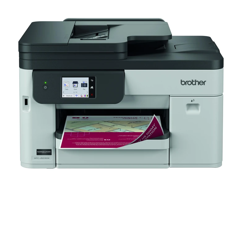 Brother MFCJ5013DW | Multifunction Inkjet A4 | 28 ppm | Front/Back | 250 Drawer and 50 Sheets ADF | 2.7 Inch Touchscreen | USB, LAN, WiFi | Grey and Black | Cartridges Included 1800 BK and 750 CMY