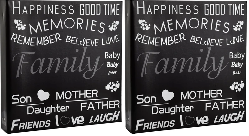 Arpan 10 x 15cm Large Photo Album for 500 Photo's - Black (Pack of 2)