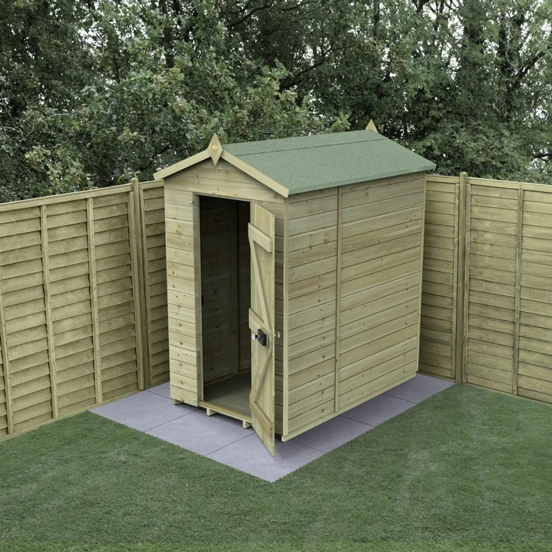 Forest Garden 4x6 Wooden Apex Shed|No Windows|Timberdale Outdoor Storage with Floor| 25 Yr Anti-Rot Protection