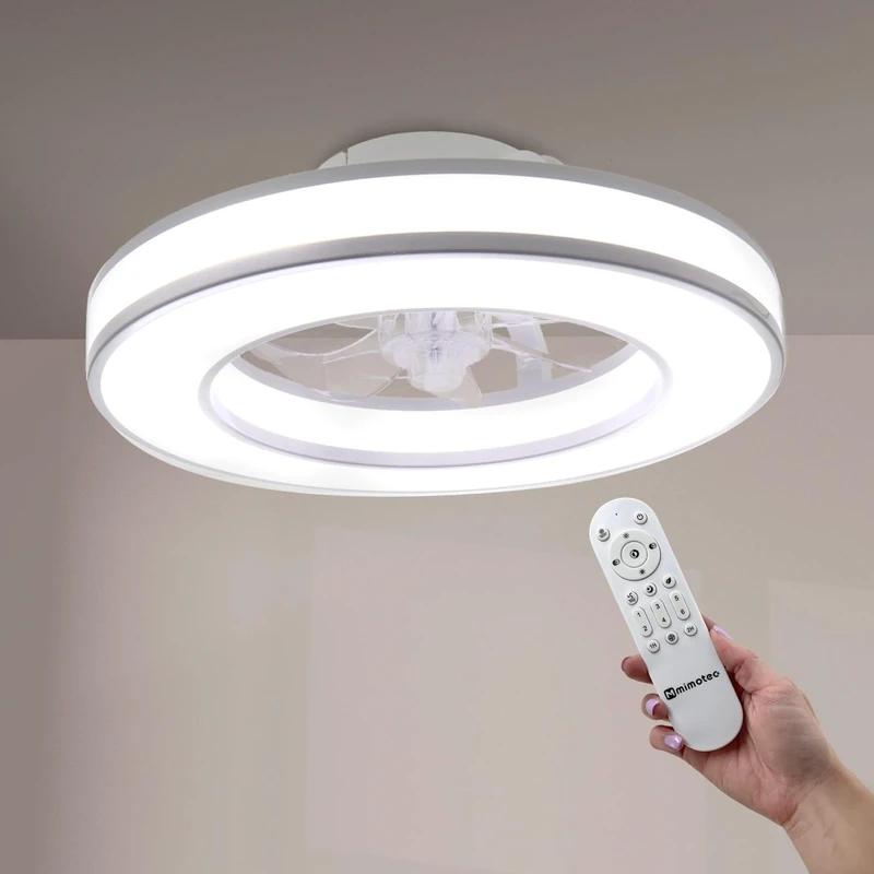 M mimotec - Venice LED Ceiling Fan 36W CCT, Silent DC Motor, 3600 lm, 6 Speeds, Remote Control, Summer/Winter Function, Timer, Dimmable 3CCT Light. - Image 1