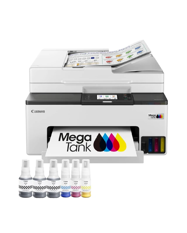 Canon MAXIFY GX2051 Printer for Home & Office Use - Colour Home Printers & Scanners All-in-One Wireless | MegaTank Inkjet Printer, Copier, Scanner & Fax | A4 Printer | Includes 6 x Ink Bottles