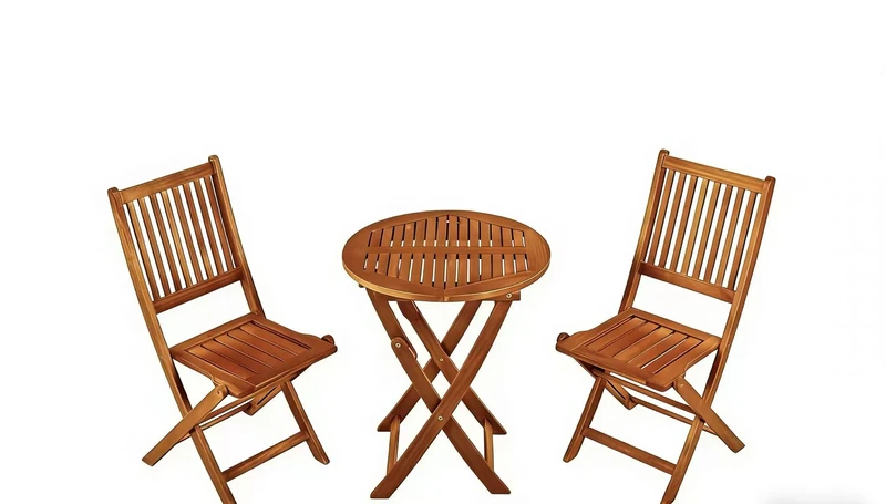 A ASPECT Katie Folding Garden Balcony 3 Pieces Bistro Set,100% FSC Acacia Wood - Image 1