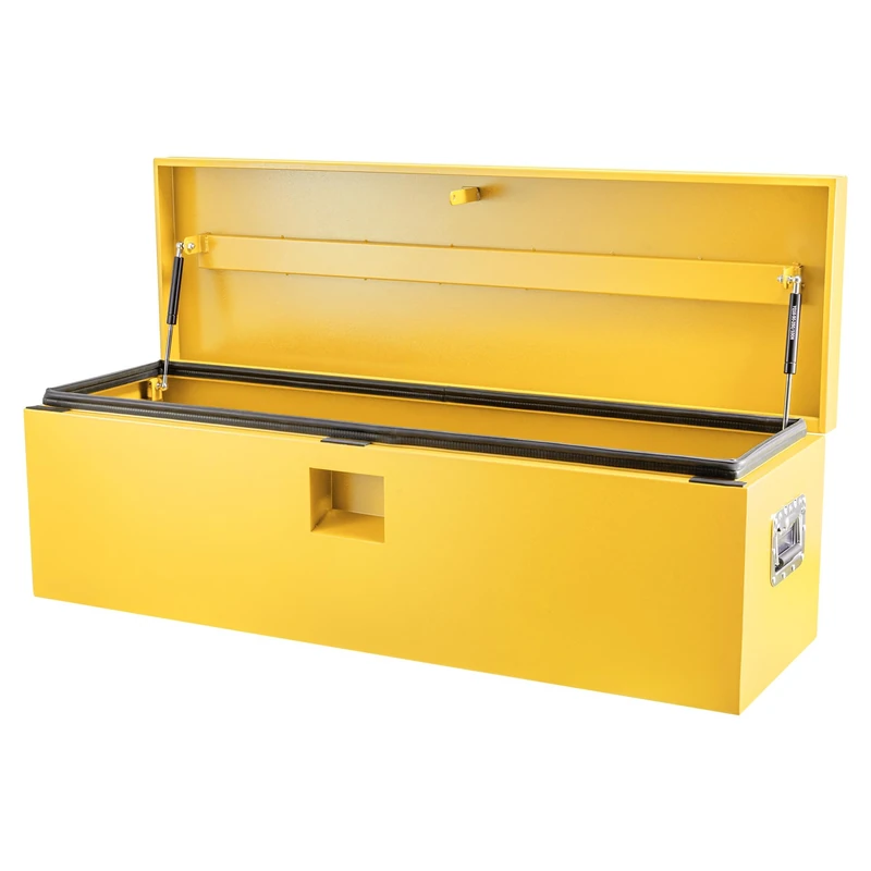 Heavy Duty Truck Bed Toolbox 60x38x38 cm, Lockable Steel Truck Tool Box, Weatherproof Pick-Up Bed Storage Chest with Lift Assist Lids, Powder-Coated Metal Tool Box for Pick-Up, Trailer and Caravan - Image 1