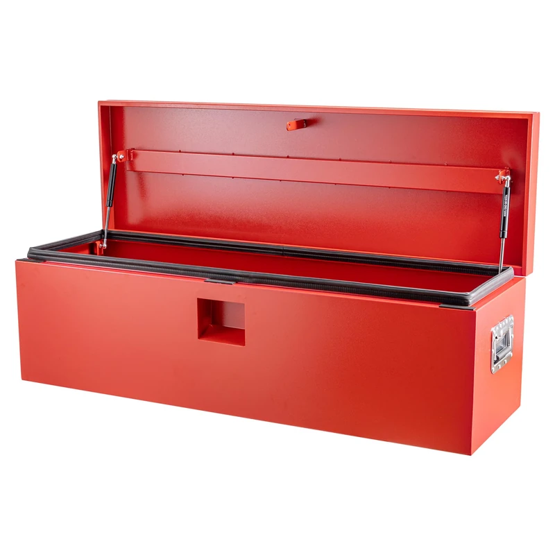 Heavy Duty Truck Bed Toolbox 76x38x38 cm, Lockable Steel Truck Tool Box, Weatherproof Pick-Up Bed Storage Chest with Lift Assist Lids, Powder-Coated Metal Tool Box for Pick-Up, Trailer and Caravan