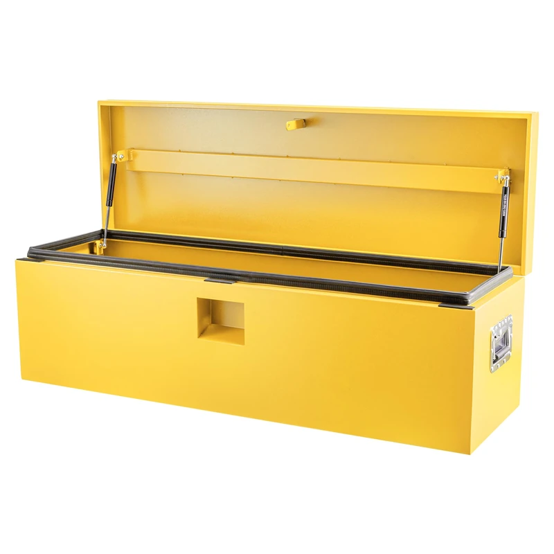 Heavy Duty Truck Bed Toolbox 76x38x38 cm, Lockable Steel Truck Tool Box, Weatherproof Pick-Up Bed Storage Chest with Lift Assist Lids, Powder-Coated Metal Tool Box for Pick-Up, Trailer and Caravan - Image 1
