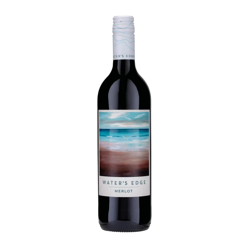 Water's Edge Merlot Red Wine 75cl, Smooth Moldovan Merlot with Plum, Dark Cherry and Soft Spice Notes, Medium-Bodied Still Red with Screw Cap (Case of 6) - Image 1