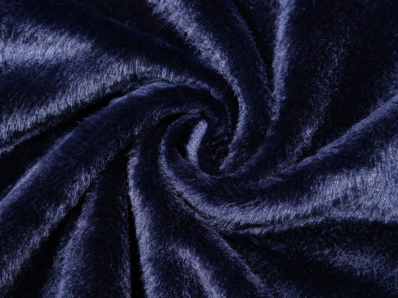 Short Plush Care Bear Faux Fur Fabric - Navy Blue (Precut - 1Mtr, 150cmx100cm)