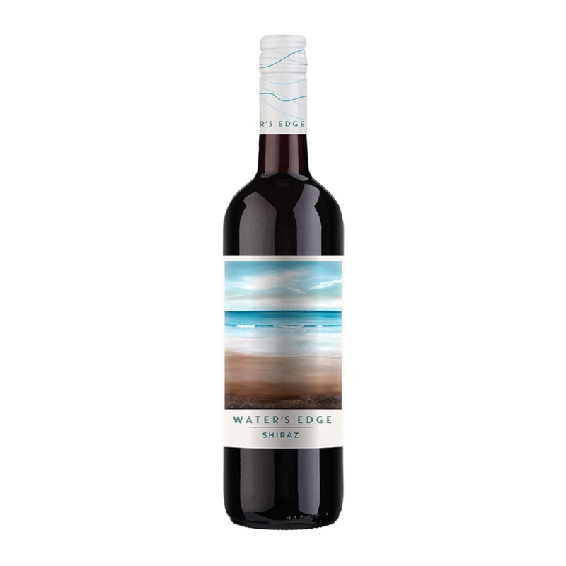 Water's Edge Shiraz Red Wine 75cl, Australian Full-Bodied Shiraz with Blackberry, Dark Plum and Peppery Spice Notes, Smooth Rich Red with Screw Cap (Case of 6)