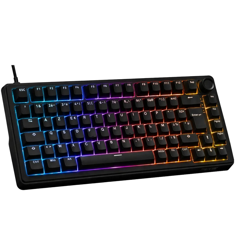 The G-Lab - KEYZ Elite 300 HE Black- Hall Effect 75% USB AZERTY Magnetic Gaming Keyboard, 8000 Hz Rapid Trigger, Adjustable Activation 0.01mm, PBT- Hot Swap, RGB & Custom Macros - Windows/Mac - Image 1