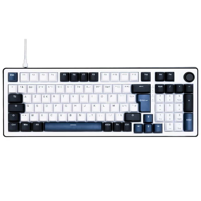 The G-Lab - KEYZ Elite 400 HE BW - Hall Effect 96% USB QWERTY Magnetic Gaming Keyboard, 8000Hz Rapid Trigger, Adjustable Activation 0.01mm, PBT- Hot Swap, RGB & Custom Macros - Windows/Mac