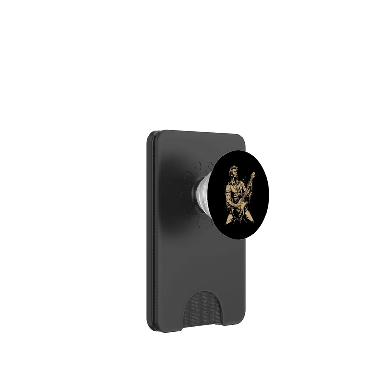 Abraham Abe Lincoln Playing Guitar PopSockets PopWallet for MagSafe - Image 1