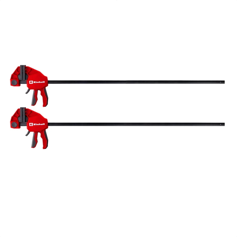 Original Einhell One-Hand Clamp Set 2 x 900 mm (Quick-Release, 900 mm Clamping Width, 150 kg Force, Spreading, deep Throat, Tool-Free Conversion, Rubberized Handle)