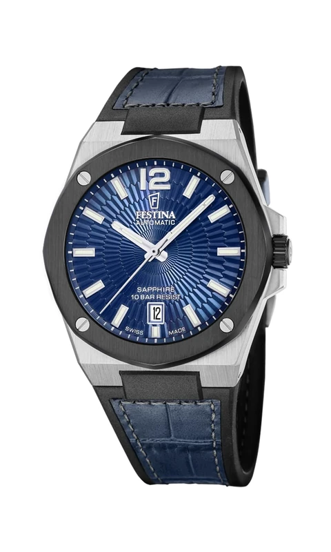 Festina Swiss Made Mens Automatic Watch with Leather Strap F22005/2 - Image 1