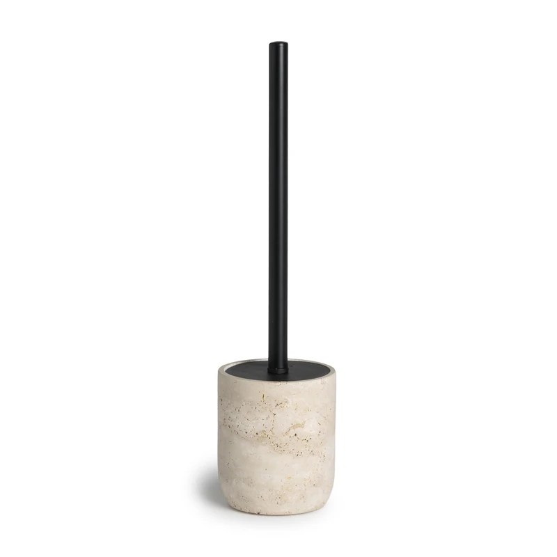 Möve Travertine Grace Toilet Brush Holder Diameter 9.5 x 9.5 x 37.5 cm Made of Limestone Beige - Image 1