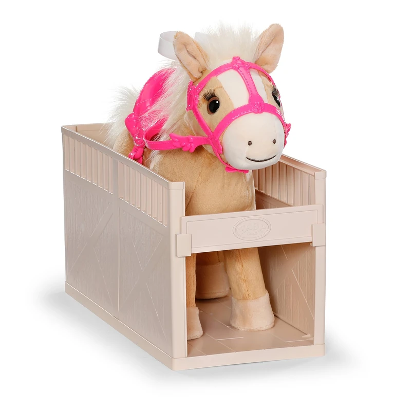 BABY born My Horse Cutie – plush toy with sound & walking function – incl. saddle, bridle and decorative pins – battery operated – suitable for children aged 3+