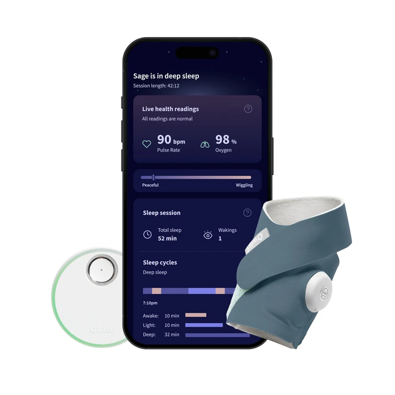 Owlet Dream Sock Smart Baby Monitor, Better Sleep for Baby & You