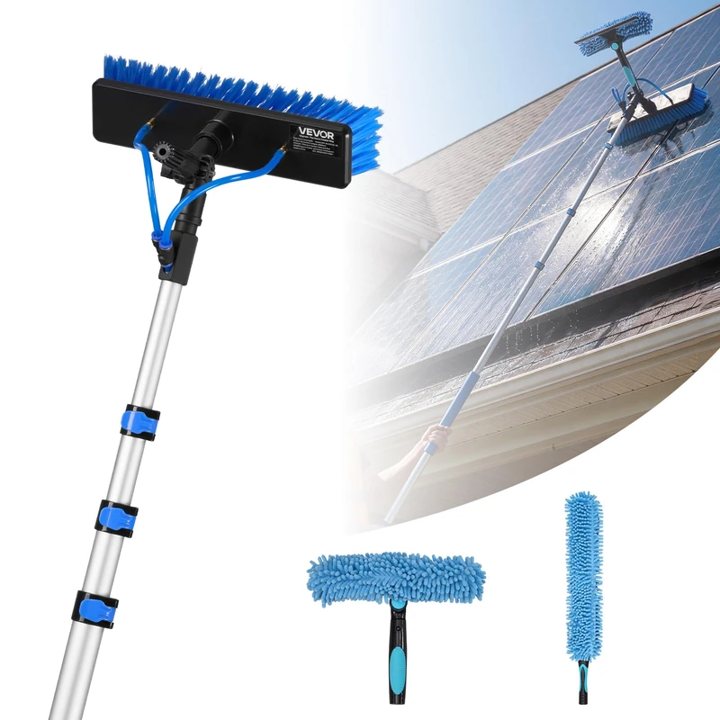 VEVOR Solar Panel Cleaning Kit, 6.06 m, Water Fed Pole Kit Cleaning Brush
