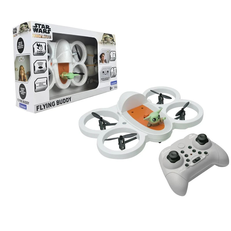 LEXIBOOK, Disney Star Wars, Grogu RC Hover Pod, Remote Control Vehicle, Star Wars Toy, Grogu Design, White and Grey, UFO1SWLXB - Image 1