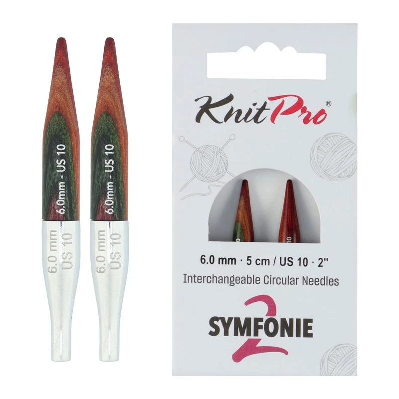 KnitPro Symfonie 2 Mini Interchangeable Needles 2" (5cm) | 6mm - Image 1