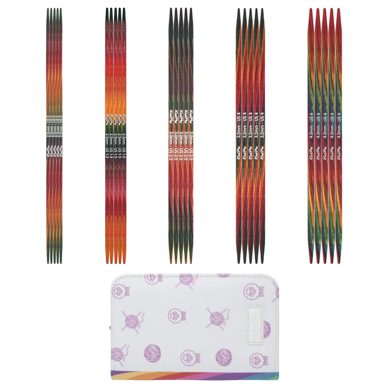KnitPro Symfonie 2 Starter Double Pointed Needle Set 6" (15cm) | 5 Sizes (2mm to 4mm)