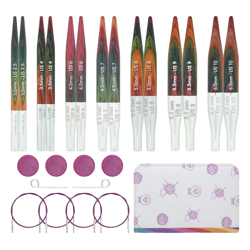 KnitPro Symfonie 2 Mini Interchangeable Needle Set 2" (5cm) | 7 Sizes (3mm to 6mm)