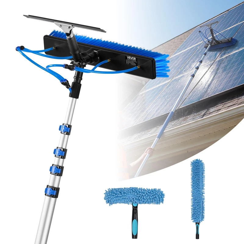 VEVOR Solar Panel Cleaning Kit, 7.99 m, Water Fed Pole Kit Cleaning Brush