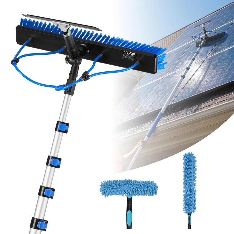 VEVOR Solar Panel Cleaning Kit, 10.02m, Water Fed Pole Kit Cleaning Brush