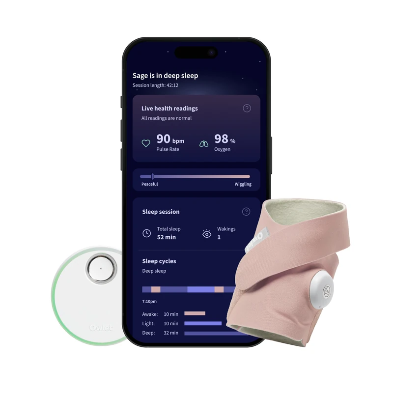 Owlet Dream Sock Smart Baby Monitor, Better Sleep for Baby & You