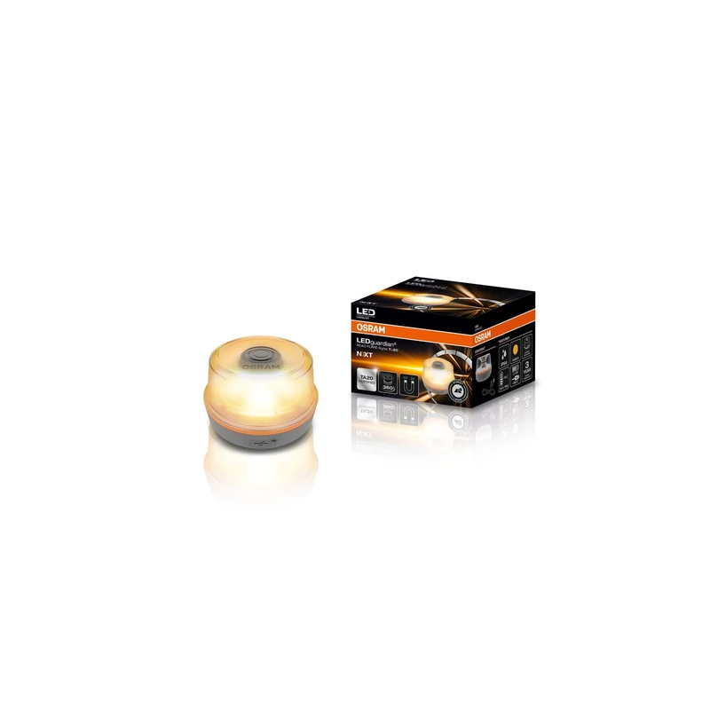 OSRAM LEDguardian ROAD FLARE Signal TA20 NXT, rechargeable magnetic warning light, TA20 certified, 360° flashing visibility