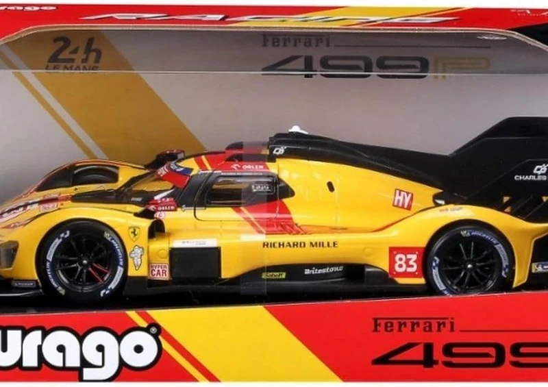 Bburago - Ferrari 499P 24H LMH Hypercar 2025#83, Diecast Car, 1:18 scale