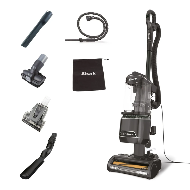Shark Corded Upright Vacuum Cleaner 1.1L with Anti Hair Wrap Technology, Pet Model, LED Headlights, Lift-Away, Anti-Allergen, 8m Cord, 750W, 3 Attachments inc Pet Tool, Black, NZ691UKTDB