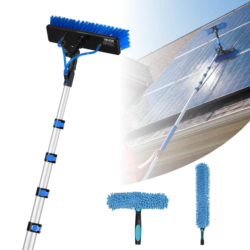 VEVOR Solar Panel Cleaning Kit, 7.885 m, Water Fed Pole Kit Cleaning Brush