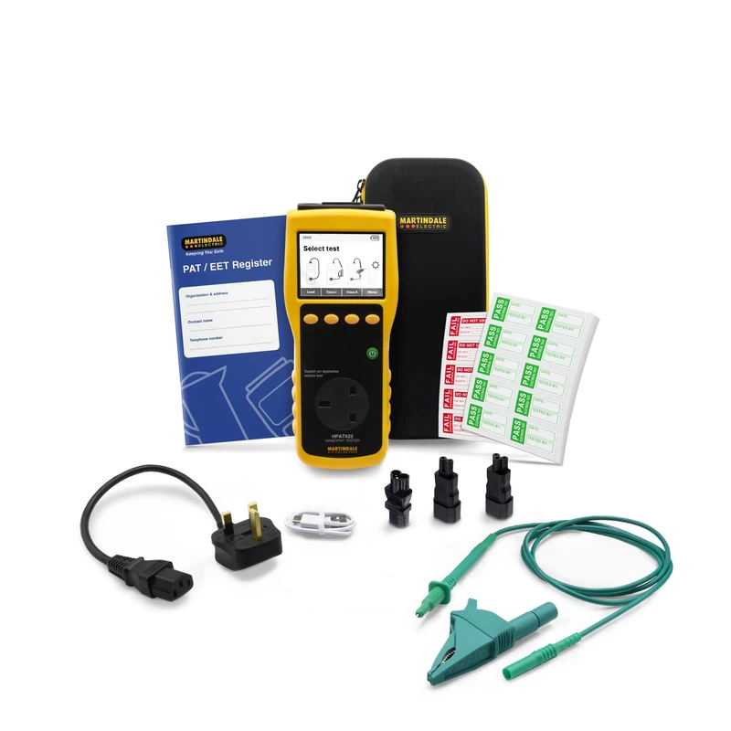 Martindale HPAT425 PAT Tester Starter Kit w. Labels, Adaptors and Register Book