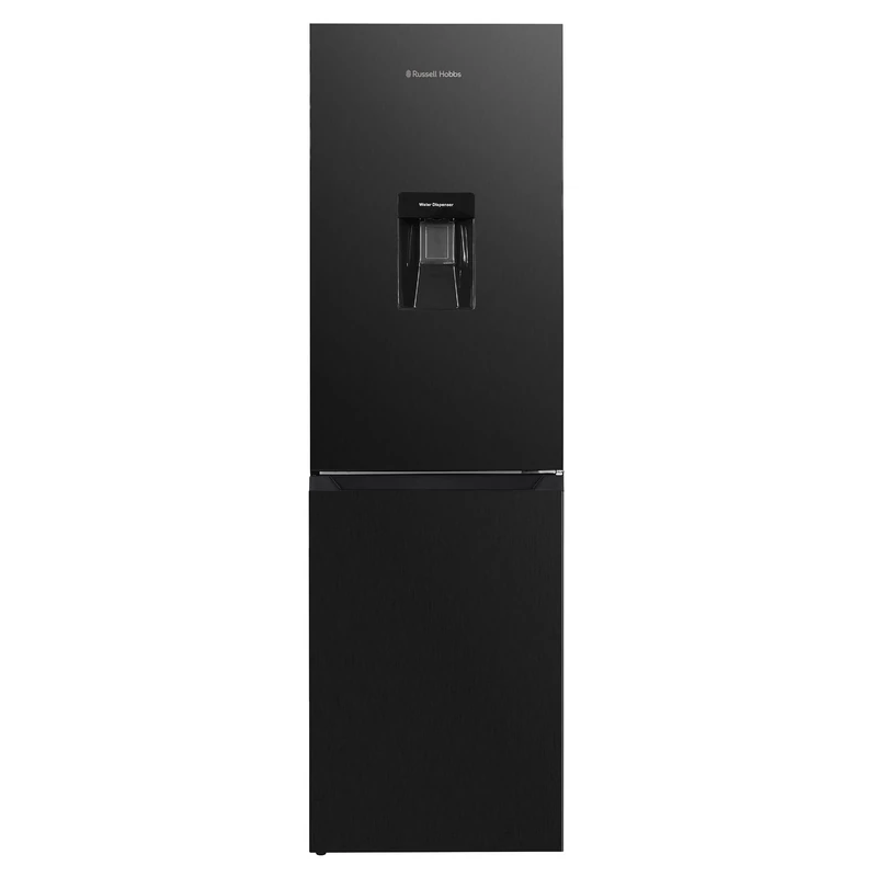 Russell Hobbs Freestanding Total No Frost Fridge Freezer 50/50 245L with Water Dispenser, Automatic Defrost, Adjustable Thermostat, Reversible Door, RH181TNF552E2DIWD (Black Steel)