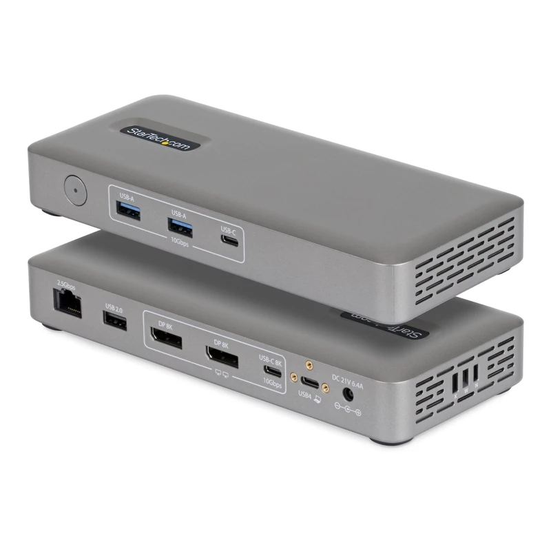 StarTech USB4 Docking Station, Driverless Dual 4K 144Hz for Mac and Windows, Universal USB-C Dock to DisplayPort with 100W PD and 2.5GbE (208UE-USB4-DOCK)