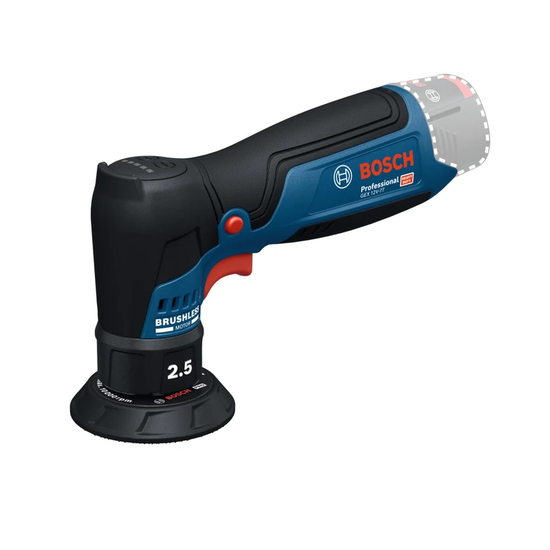 Bosch Professional 12V System Cordless Random Orbit Sander GEX 12V-77 (incl. Mounted 77mm Velcro Backing pad, Wrench)