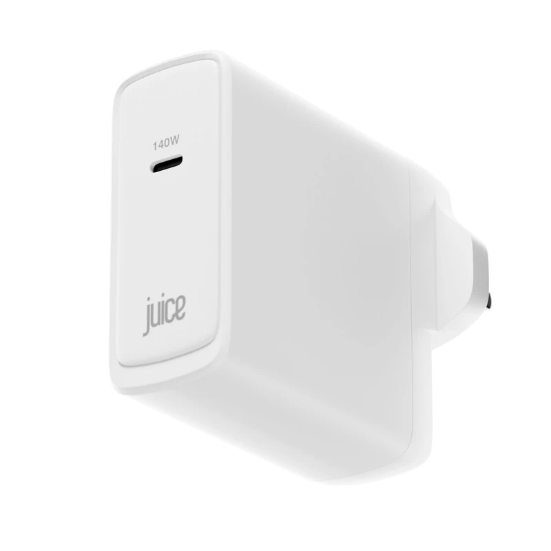 Juice 140W USB-C Charger Plug with 2m Cable – Fast GaN MacBook Charger for MacBook Pro/Air, Laptop, Tablet & Phone – PD 3.0 Fast Charging UK Wall Adapter