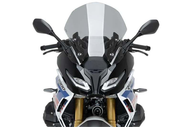 Puig 22681H Touring Screen tall and aerodynamic in 4 mm CN acrylic with rounded profile, flat upper section and deflectors improving protection, Smoke