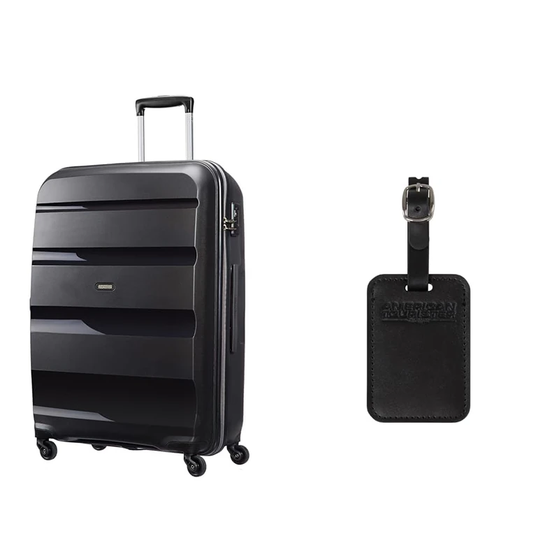 American tourister Bon AIR spinner L suitcase 75 cm black with luggage tags, black