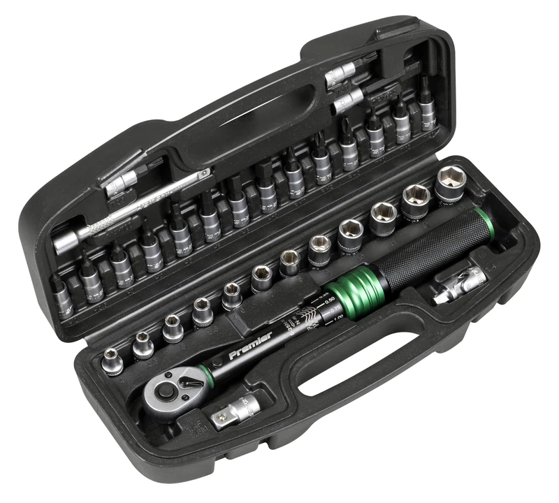 Sealey Premier Torque Wrench Set 1/4" Sq Drive 5-25Nm 33pc - STW910B