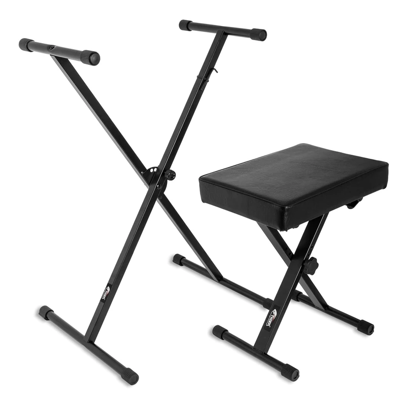 Tiger X-Frame Keyboard Stand & Piano Bench Bundle - Black